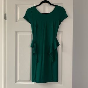 ZARA - Forest Green Peplum bodycon dress. Size S